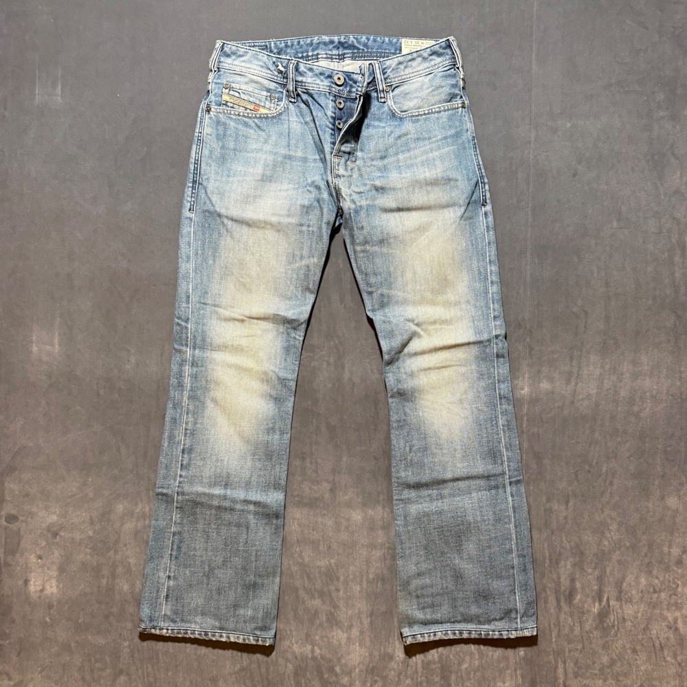 Diesel Zatiny Jeans Men 31 Blue Regular Bootcut Wash 008AT Distressed Fits 31x30